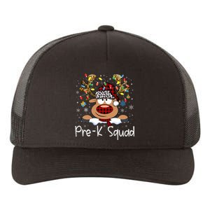 Prek Teacher Squad Reindeer Funny Teacher Christmas Xmas Pajamas Yupoong Adult 5-Panel Trucker Hat