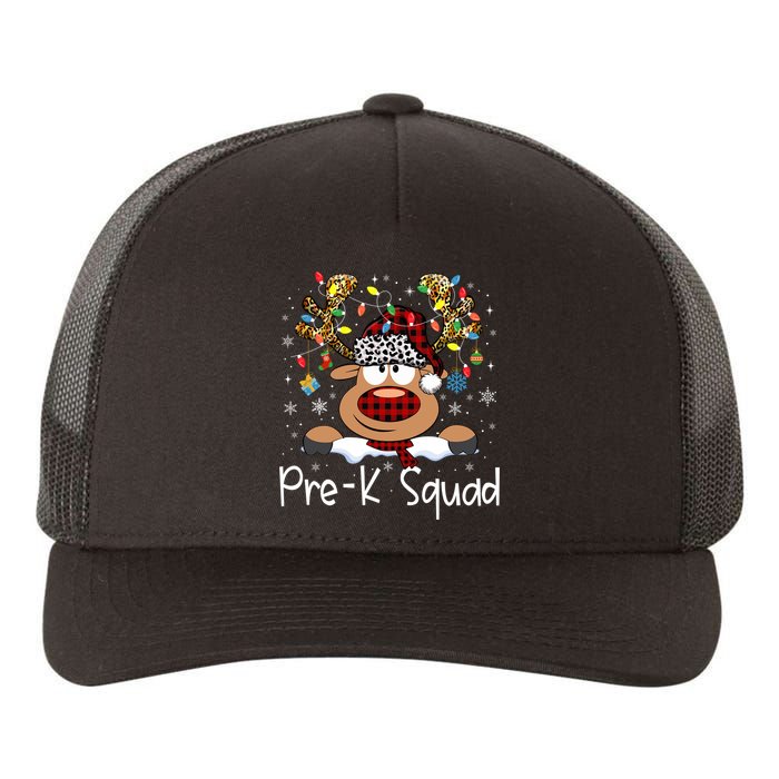 Prek Teacher Squad Reindeer Funny Teacher Christmas Xmas Pajamas Yupoong Adult 5-Panel Trucker Hat