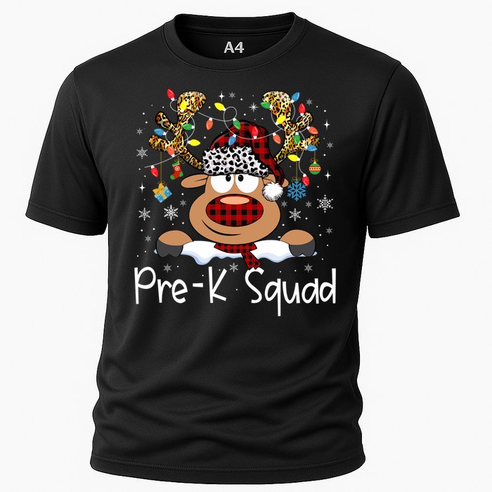 Prek Teacher Squad Reindeer Funny Teacher Christmas Xmas Pajamas Cooling Performance Crew T-Shirt