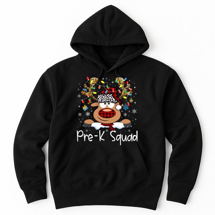 Prek Teacher Squad Reindeer Funny Teacher Christmas Xmas Pajamas Hoodie