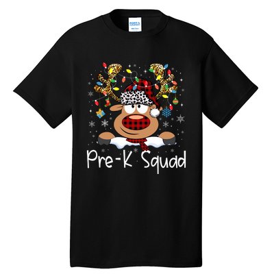 Prek Teacher Squad Reindeer Funny Teacher Christmas Xmas Pajamas Tall T-Shirt