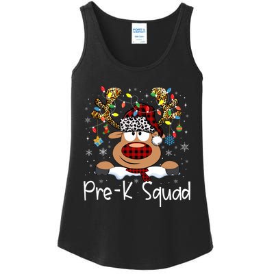 Prek Teacher Squad Reindeer Funny Teacher Christmas Xmas Pajamas Ladies Essential Tank