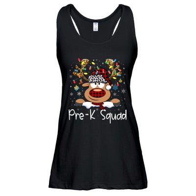 Prek Teacher Squad Reindeer Funny Teacher Christmas Xmas Pajamas Ladies Essential Flowy Tank