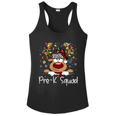 Prek Teacher Squad Reindeer Funny Teacher Christmas Xmas Pajamas Ladies PosiCharge Competitor Racerback Tank