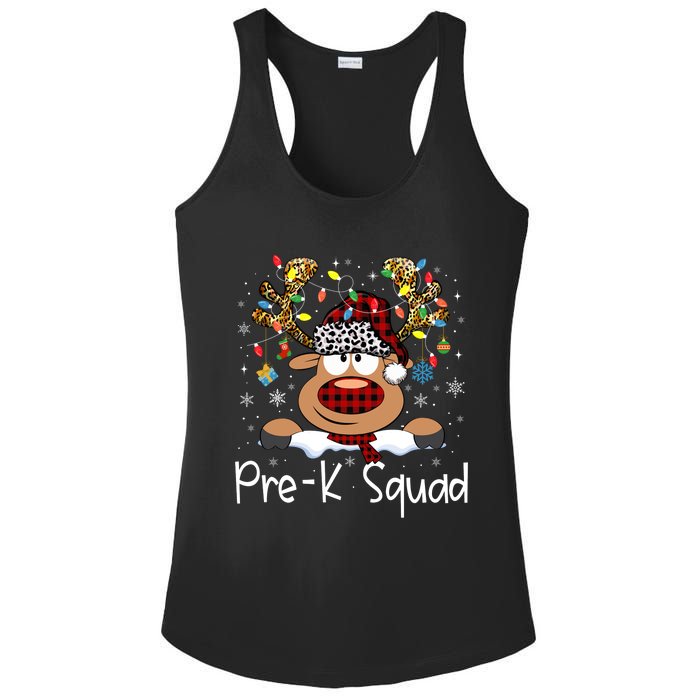 Prek Teacher Squad Reindeer Funny Teacher Christmas Xmas Pajamas Ladies PosiCharge Competitor Racerback Tank