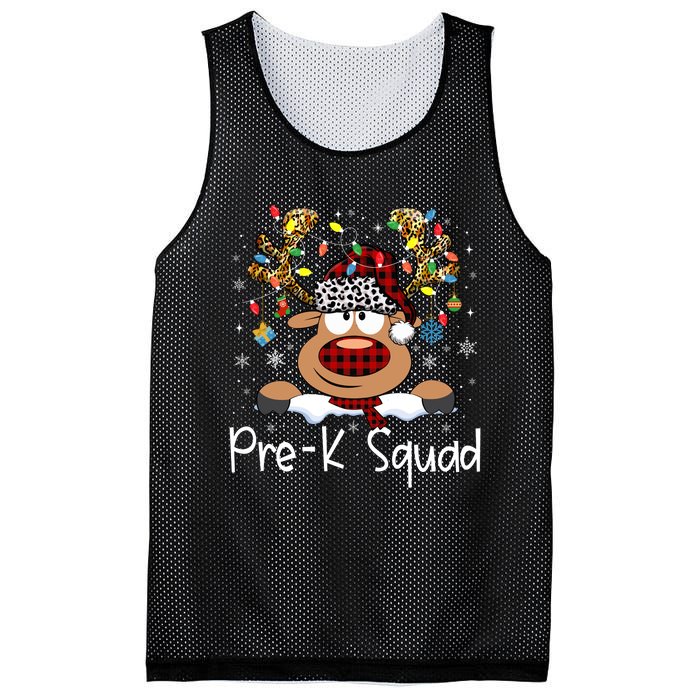 Prek Teacher Squad Reindeer Funny Teacher Christmas Xmas Pajamas Mesh Reversible Basketball Jersey Tank