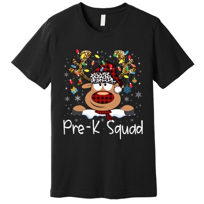 Prek Teacher Squad Reindeer Funny Teacher Christmas Xmas Pajamas Premium T-Shirt