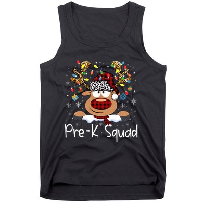 Prek Teacher Squad Reindeer Funny Teacher Christmas Xmas Pajamas Tank Top