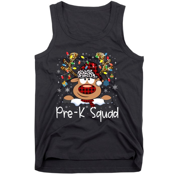 Prek Teacher Squad Reindeer Funny Teacher Christmas Xmas Pajamas Tank Top