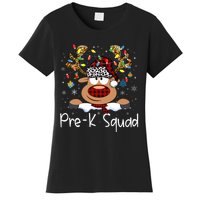 Prek Teacher Squad Reindeer Funny Teacher Christmas Xmas Pajamas Women's T-Shirt