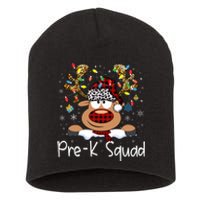 Prek Teacher Squad Reindeer Funny Teacher Christmas Xmas Pajamas Short Acrylic Beanie