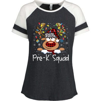 Prek Teacher Squad Reindeer Funny Teacher Christmas Xmas Pajamas Enza Ladies Jersey Colorblock Tee