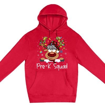 Prek Teacher Squad Reindeer Funny Teacher Christmas Xmas Pajamas Premium Pullover Hoodie