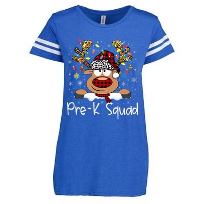 Prek Teacher Squad Reindeer Funny Teacher Christmas Xmas Pajamas Enza Ladies Jersey Football T-Shirt