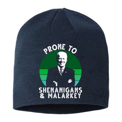 Prone To Shenanigans And Malarkey Funny Joe Biden Sustainable Beanie