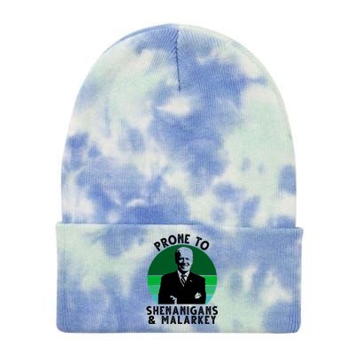 Prone To Shenanigans And Malarkey Funny Joe Biden Tie Dye 12in Knit Beanie