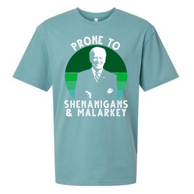 Prone To Shenanigans And Malarkey Funny Joe Biden Sueded Cloud Jersey T-Shirt