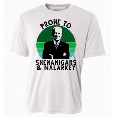 Prone To Shenanigans And Malarkey Funny Joe Biden Cooling Performance Crew T-Shirt