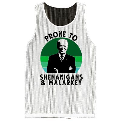 Prone To Shenanigans And Malarkey Funny Joe Biden Mesh Reversible Basketball Jersey Tank