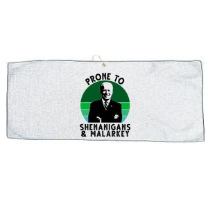 Prone To Shenanigans And Malarkey Funny Joe Biden Large Microfiber Waffle Golf Towel