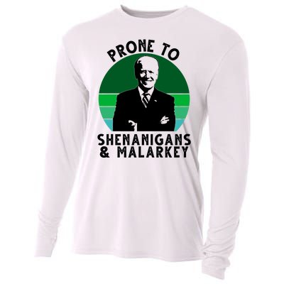 Prone To Shenanigans And Malarkey Funny Joe Biden Cooling Performance Long Sleeve Crew