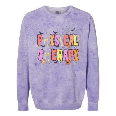 Physical Therapy Spooky Halloween Physical Therapist Colorblast Crewneck Sweatshirt