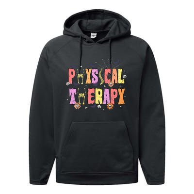 Physical Therapy Spooky Halloween Physical Therapist Performance Fleece Hoodie