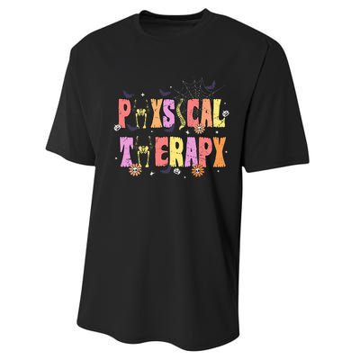 Physical Therapy Spooky Halloween Physical Therapist Performance Sprint T-Shirt