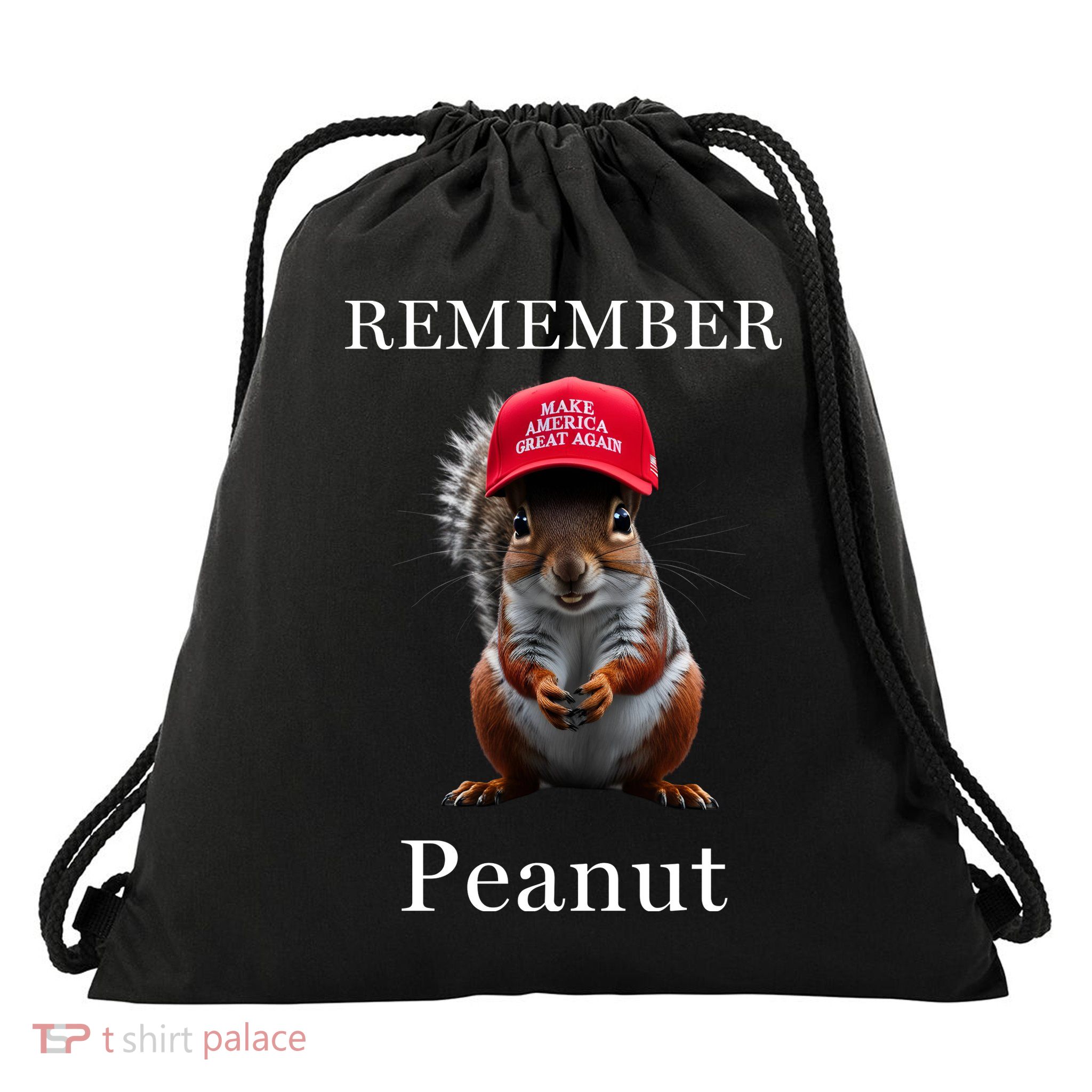 Peanut The Squirrel Drawstring Bag