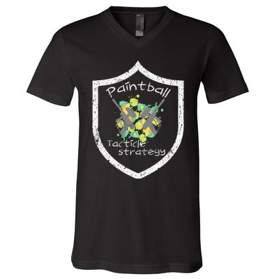 Paintball Tactile Strategy For Paintballers V-Neck T-Shirt