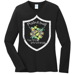 Paintball Tactile Strategy For Paintballers Ladies Long Sleeve Shirt