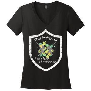 Paintball Tactile Strategy For Paintballers Women's V-Neck T-Shirt