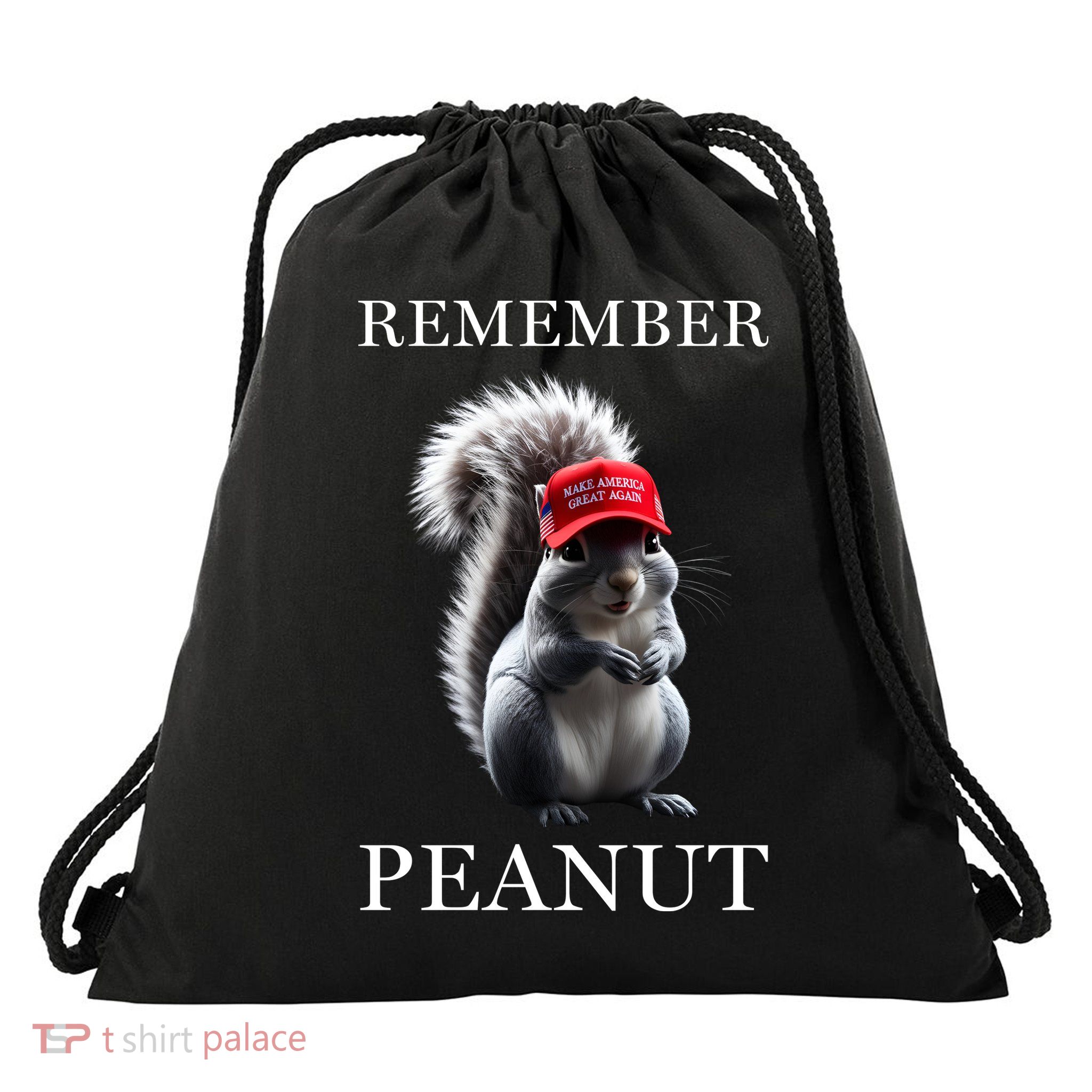 Peanut The Squirrel Drawstring Bag