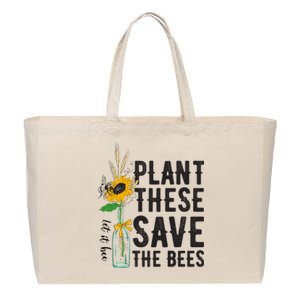 Plant These Save The Bees Save Our Planet Environtalists Funny Gift Cotton Canvas Jumbo Tote