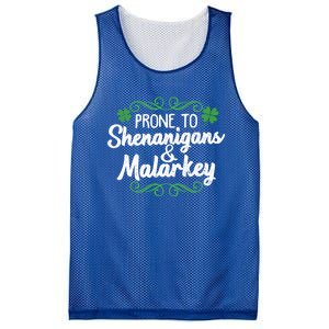 Prone To Shenanigans And Malarkey St Patricks Day Saying Meaningful Gift Mesh Reversible Basketball Jersey Tank