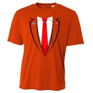 President Trump Suit Halloween Lazy Costume Flag Cooling Performance Crew T-Shirt