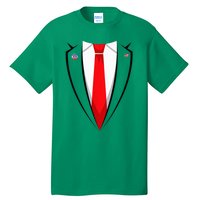 President Trump Suit Halloween Lazy Costume Flag Tall T-Shirt