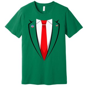 President Trump Suit Halloween Lazy Costume Flag Premium T-Shirt