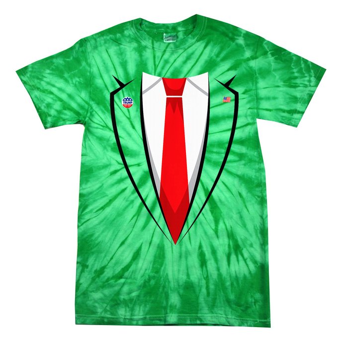 President Trump Suit Halloween Lazy Costume Flag Tie-Dye T-Shirt