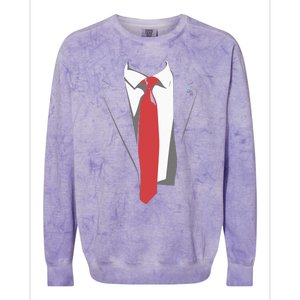 President Trump Suit Illustration Tie Lovers Colorblast Crewneck Sweatshirt