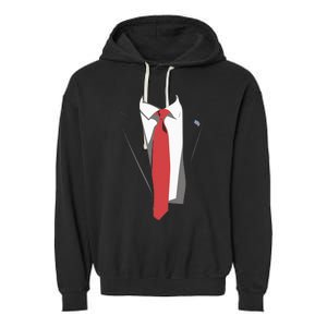 President Trump Suit Illustration Tie Lovers Garment-Dyed Fleece Hoodie