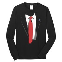 President Trump Suit Illustration Tie Lovers Long Sleeve Shirt