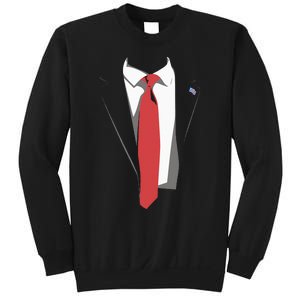 President Trump Suit Illustration Tie Lovers Sweatshirt