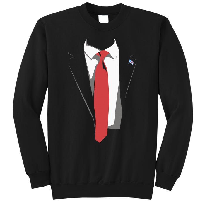 President Trump Suit Illustration Tie Lovers Sweatshirt