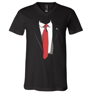 President Trump Suit Illustration Tie Lovers V-Neck T-Shirt