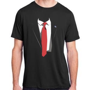 President Trump Suit Illustration Tie Lovers Adult ChromaSoft Performance T-Shirt