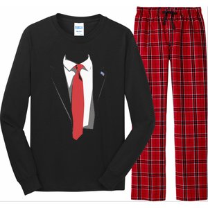 President Trump Suit Illustration Tie Lovers Long Sleeve Pajama Set