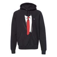 President Trump Suit Illustration Tie Lovers Premium Hoodie