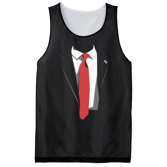 President Trump Suit Illustration Tie Lovers Mesh Reversible Basketball Jersey Tank