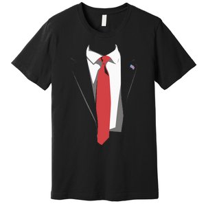 President Trump Suit Illustration Tie Lovers Premium T-Shirt